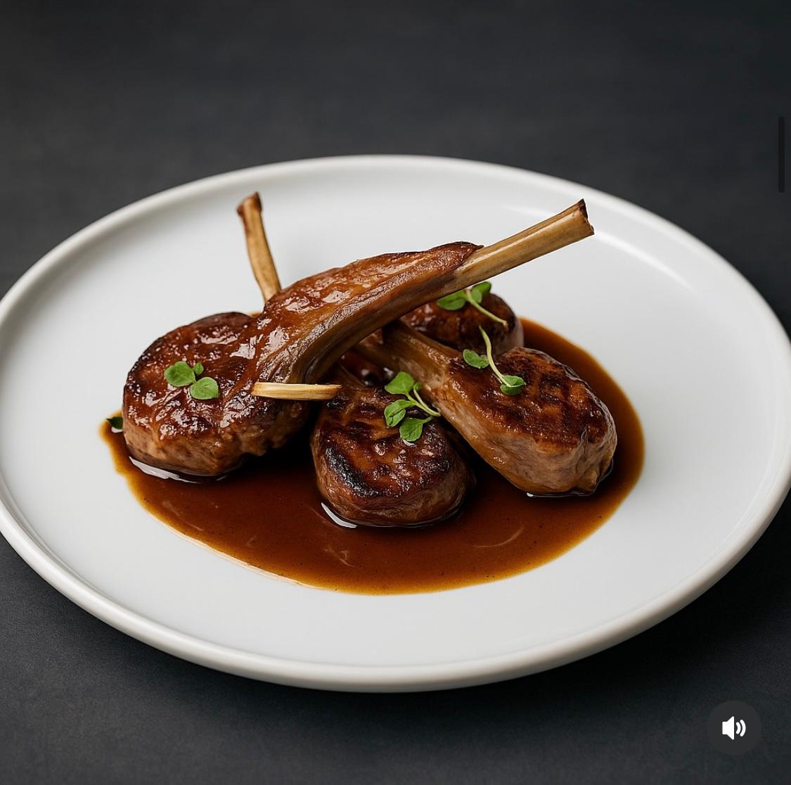 Chuletillas de cordero (australia) ½ rack glaseadas en reducción de cordero