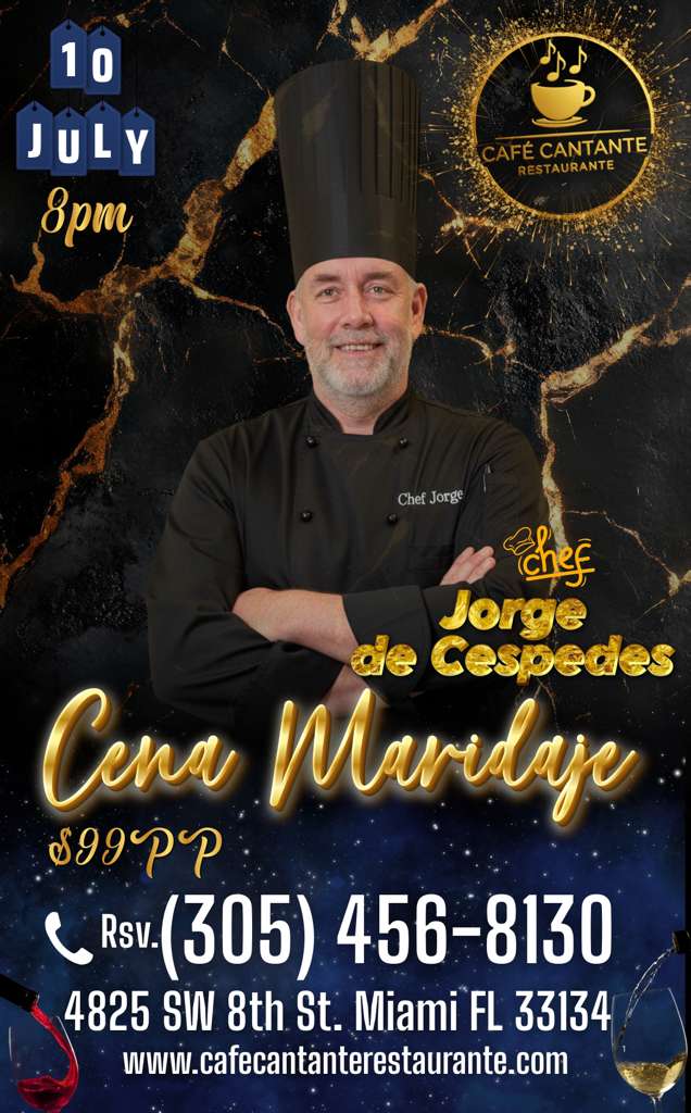 Cena Maridaje con el Chef Jorge de Cespedes | 10 JUL