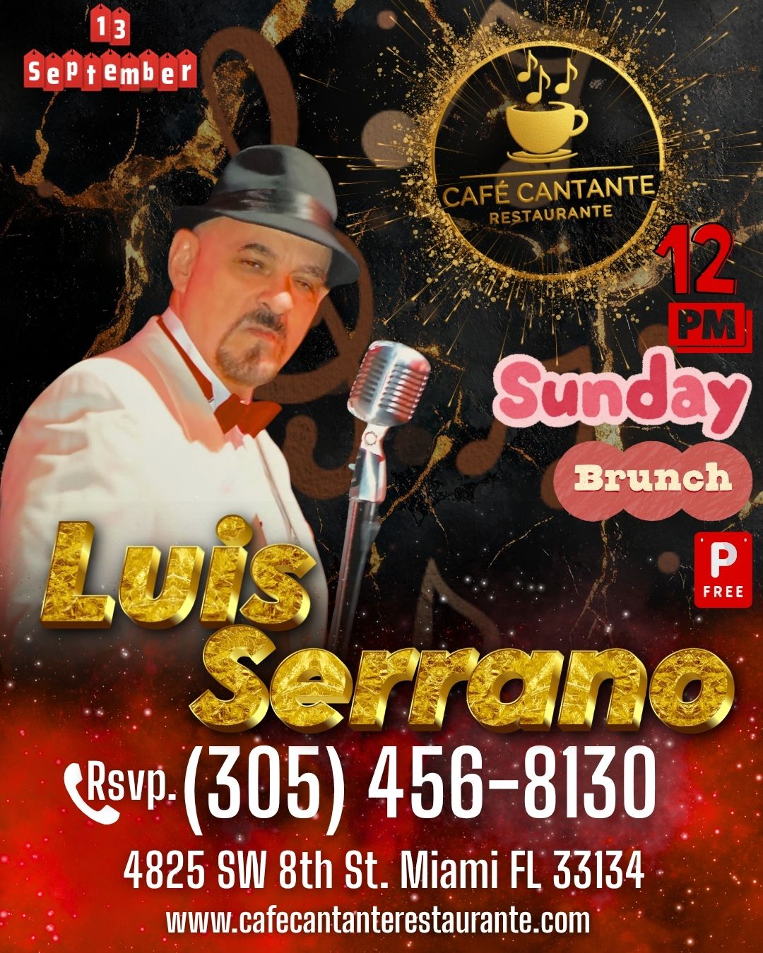 Domingo de Brunch con Luis Serrano | 13 SEP | $50 p/p · Food Included