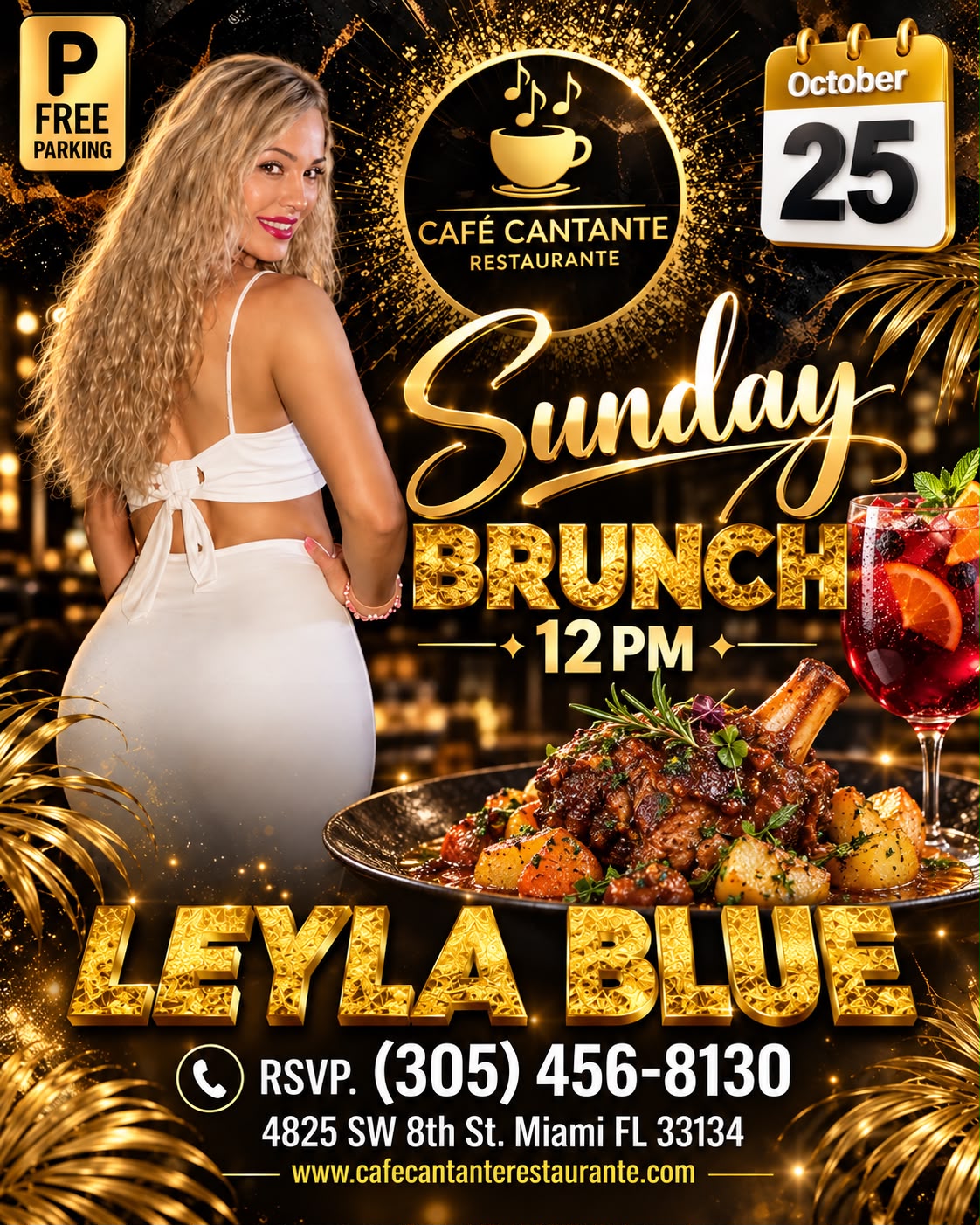 Domingo de Brunch con Leyla Blue | 25 OCT | $50 p/p · Food Included